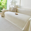 Fresh Geometric Sofa Throw Cover, Modern Textured Breathable Couch Protector Blanket
