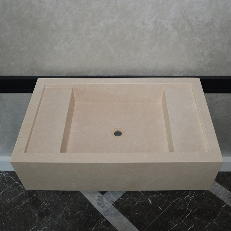 Light Pearl Marble Natural Stone Bathroom Vanity Sink - Handmade Custom, photo 5 of 10