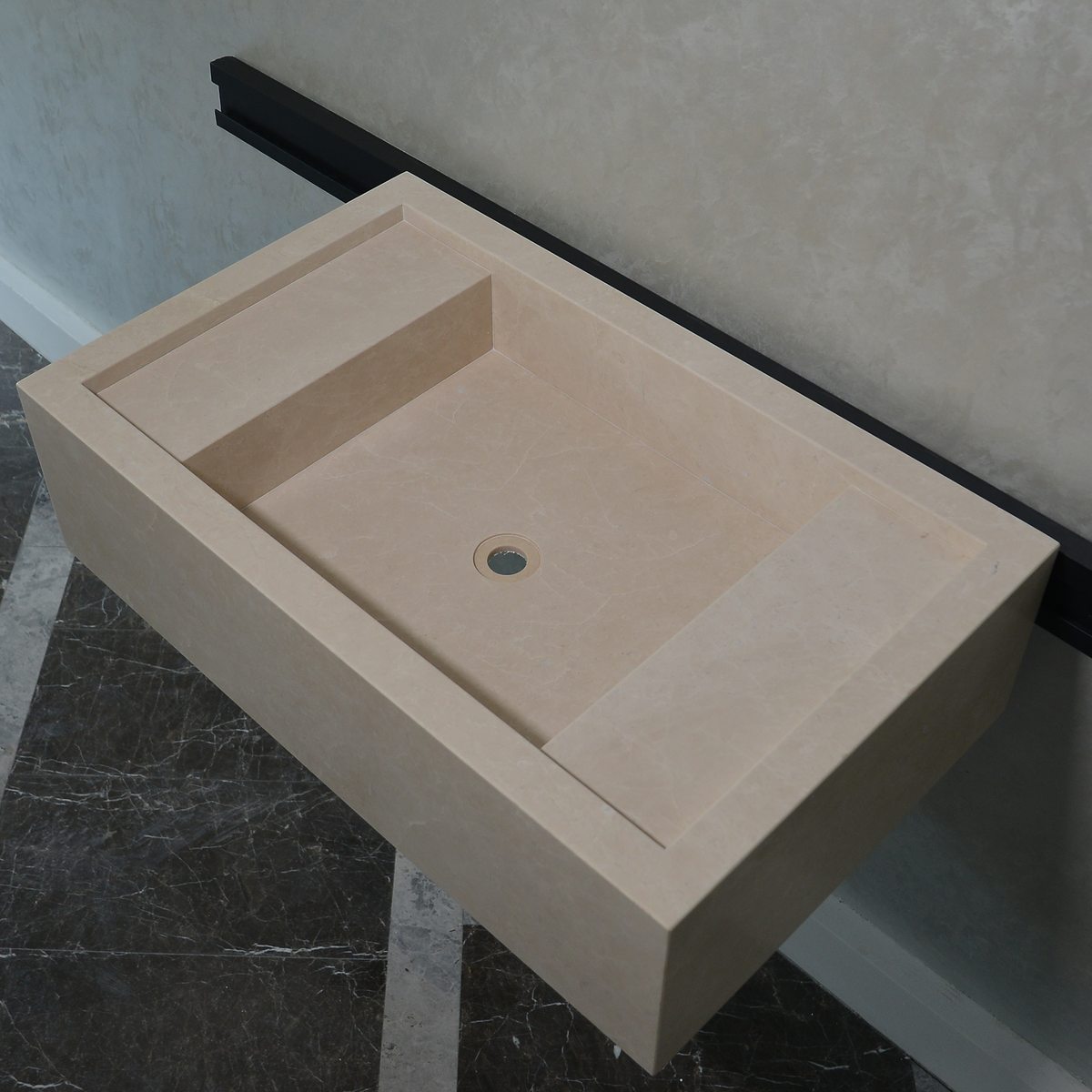 Light Pearl Marble Natural Stone Bathroom Vanity Sink - Handmade Custom, photo 6 of 10