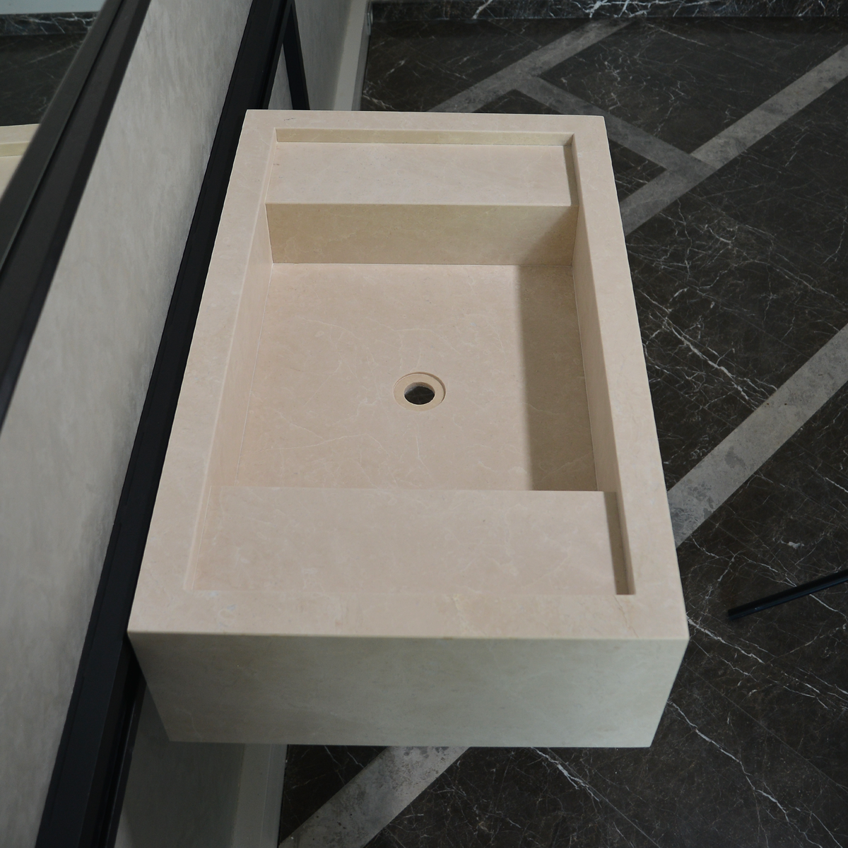 Light Pearl Marble Natural Stone Bathroom Vanity Sink - Handmade Custom, photo 8 of 10