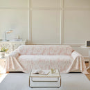 Plush Faux Fur Warm Sofa Cover with Waves Jacquard Textured Throw Blankets for Couch by Slipcover KAS™