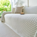 Fresh Geometric Sofa Throw Cover, Modern Textured Breathable Couch Protector Blanket