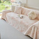 Plush Faux Fur Warm Sofa Cover with Waves Jacquard Textured Throw Blankets for Couch by Slipcover KAS™