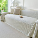 Fresh Geometric Sofa Throw Cover, Modern Textured Breathable Couch Protector Blanket