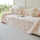 Plush Faux Fur Warm Sofa Cover with Waves Jacquard Textured Throw Blankets for Couch by Slipcover KAS™