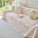 Plush Faux Fur Warm Sofa Cover with Waves Jacquard Textured Throw Blankets for Couch by Slipcover KAS™
