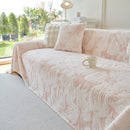 Plush Faux Fur Warm Sofa Cover with Waves Jacquard Textured Throw Blankets for Couch by Slipcover KAS™