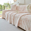 Plush Faux Fur Warm Sofa Cover with Waves Jacquard Textured Throw Blankets for Couch by Slipcover KAS™