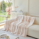 Plush Faux Fur Warm Sofa Cover with Waves Jacquard Textured Throw Blankets for Couch by Slipcover KAS™