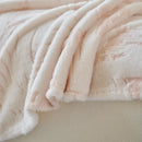 Plush Faux Fur Warm Sofa Cover with Waves Jacquard Textured Throw Blankets for Couch by Slipcover KAS™
