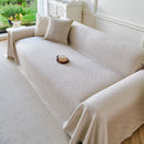 Cooling Ice Silk Soft Sofa Cover Blanket, Woven Geometric Textured Modern Couch Cover