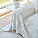 Plush Faux Fur Warm Sofa Cover with Waves Jacquard Textured Throw Blankets for Couch
