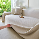 Cooling Ice Silk Soft Sofa Cover Blanket, Woven Geometric Textured Modern Couch Cover