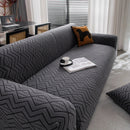 Modern Geometric Jacquard Sofa Slipcover, High Stretch 1-Piece Textured Couch Cover by Slipcover KAS™