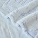 Plush Faux Fur Warm Sofa Cover with Waves Jacquard Textured Throw Blankets for Couch