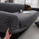 Modern Geometric Jacquard Sofa Slipcover, High Stretch 1-Piece Textured Couch Cover by Slipcover KAS™