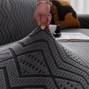 Modern Geometric Jacquard Sofa Slipcover, High Stretch 1-Piece Textured Couch Cover by Slipcover KAS™