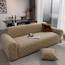 Modern Geometric Jacquard Sofa Slipcover, High Stretch 1-Piece Textured Couch Cover by Slipcover KAS™