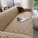 Modern Geometric Jacquard Sofa Slipcover, High Stretch 1-Piece Textured Couch Cover by Slipcover KAS™