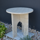 Travertine Marble Coffee Table, Round Marble Coffee Table, Luxury Side Table, Elegant Coffee Table for Living Room, Marble Side Table
