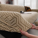 Modern Geometric Jacquard Sofa Slipcover, High Stretch 1-Piece Textured Couch Cover by Slipcover KAS™