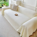 Cooling Ice Silk Soft Sofa Cover Blanket, Woven Geometric Textured Modern Couch Cover