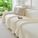 Cooling Ice Silk Soft Sofa Cover Blanket, Woven Geometric Textured Modern Couch Cover