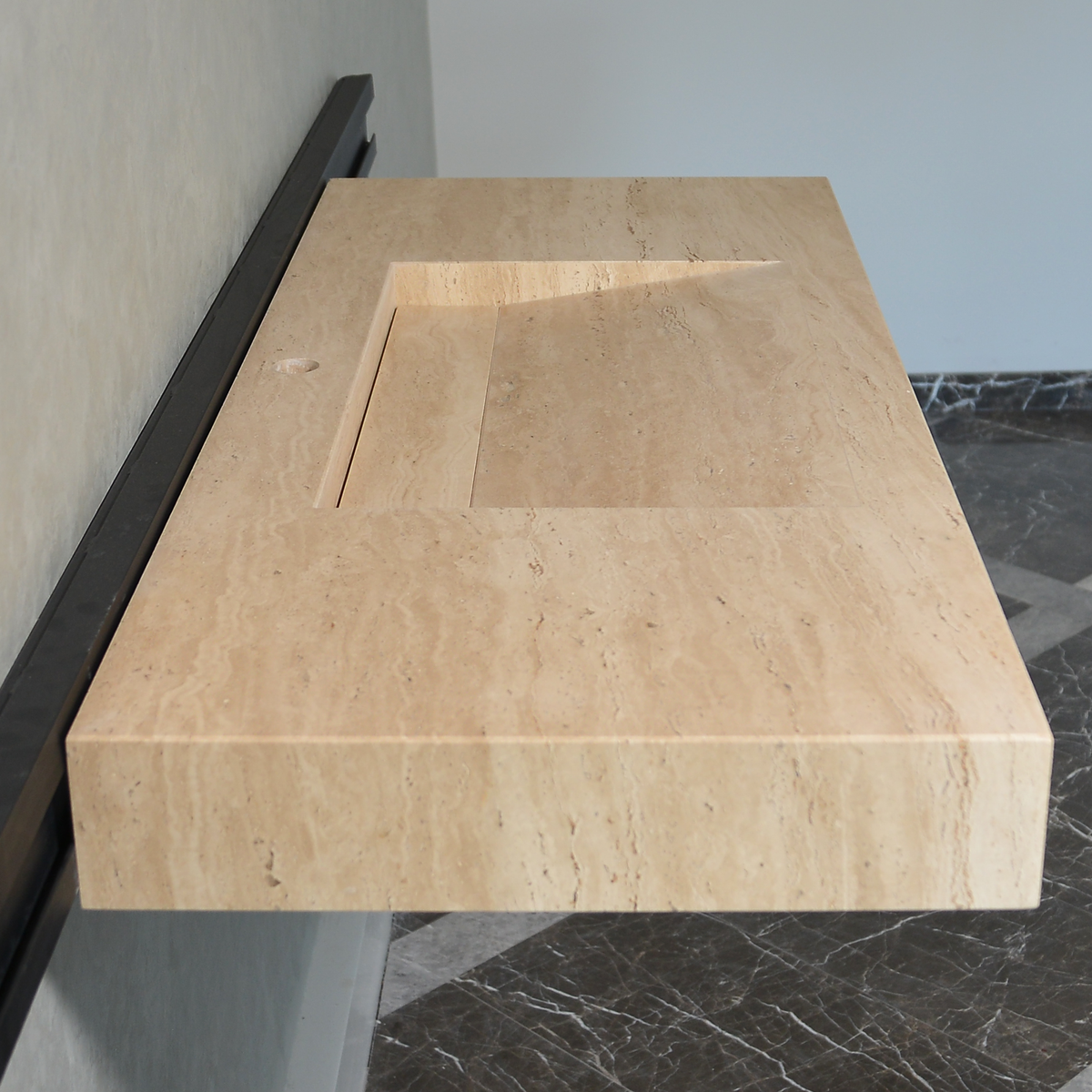Handmade Travertine Natural Stone Sink - Custom Bathroom Vanity, photo 4 of 10
