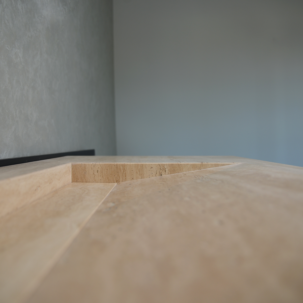 Handmade Travertine Natural Stone Sink - Custom Bathroom Vanity, photo 7 of 10