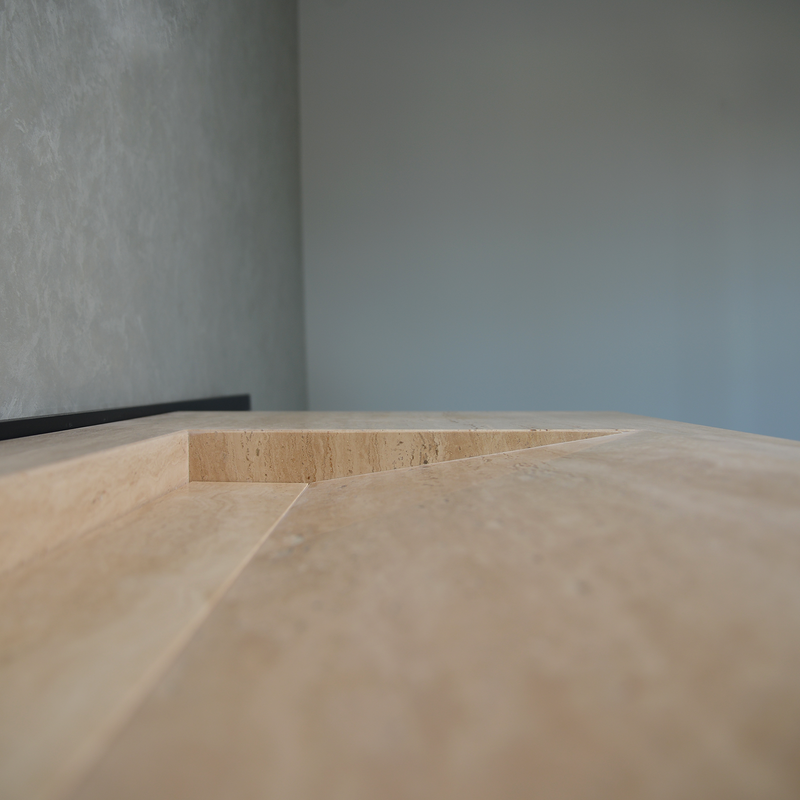 Handmade Travertine Natural Stone Sink - Custom Bathroom Vanity, photo 7 of 10