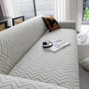 Modern Geometric Jacquard Sofa Slipcover, High Stretch 1-Piece Textured Couch Cover by Slipcover KAS™