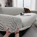 Modern Geometric Jacquard Sofa Slipcover, High Stretch 1-Piece Textured Couch Cover by Slipcover KAS™