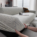 Modern Geometric Jacquard Sofa Slipcover, High Stretch 1-Piece Textured Couch Cover by Slipcover KAS™