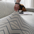 Modern Geometric Jacquard Sofa Slipcover, High Stretch 1-Piece Textured Couch Cover by Slipcover KAS™