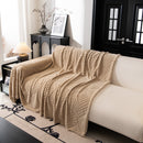 Winter Soft Plush Fleece Sofa Blanket Leaves Jacquard Couch Covers for Couches