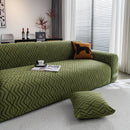 Modern Geometric Jacquard Sofa Slipcover, High Stretch 1-Piece Textured Couch Cover by Slipcover KAS™