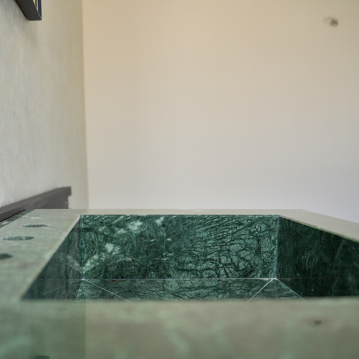 Verde Guatemala Marble Sink - Custom Handcrafted Green Matte Finish Bathroom Vanity, photo 5 of 12