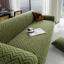 Modern Geometric Jacquard Sofa Slipcover, High Stretch 1-Piece Textured Couch Cover by Slipcover KAS™