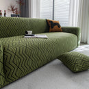 Modern Geometric Jacquard Sofa Slipcover, High Stretch 1-Piece Textured Couch Cover by Slipcover KAS™