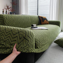 Modern Geometric Jacquard Sofa Slipcover, High Stretch 1-Piece Textured Couch Cover by Slipcover KAS™