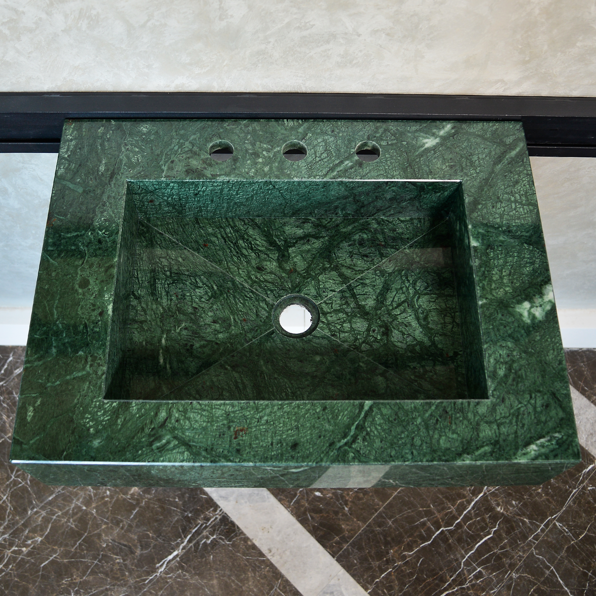 Verde Guatemala Marble Sink - Custom Handcrafted Green Matte Finish Bathroom Vanity, photo 12 of 12