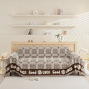 Chenille Houndstooth Sofa Throw Cover, Scratch Proof Cozy Throw Blankets for Couch