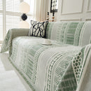 Chenille Sofa Cover Throw Blanket, Boho Geometric Scratch Proof Couch Protector