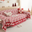 Chenille Houndstooth Sofa Throw Cover, Scratch Proof Cozy Throw Blankets for Couch