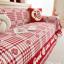 Chenille Houndstooth Sofa Throw Cover, Scratch Proof Cozy Throw Blankets for Couch