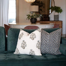 Aster Floral Block Printed Pillow Cover | Blue by Apartment No.3