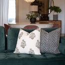 Aster Floral Block Printed Pillow Cover | Blue