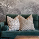 Rhea Floral Block Printed Pillow Cover | Mustard
