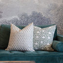 Sabine Floral Block Printed Pillow Cover | Green