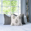 Aster Floral Block Printed Pillow Cover | Blue by Apartment No.3